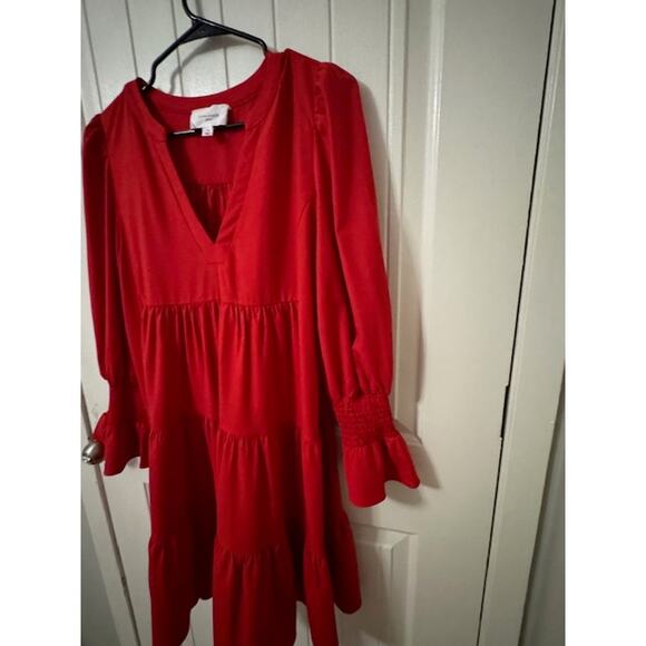 Tuckernuck Pomander Place Red Crepe Kenzo Dress M - Picture 5 of 6